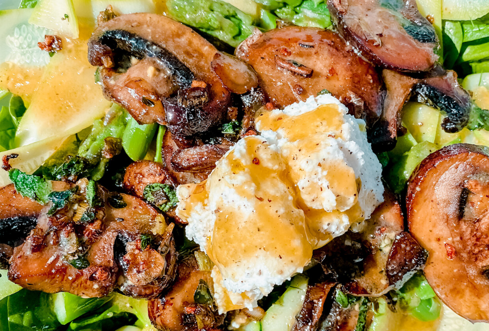 Easy Spring Mushroom Ricotta Salad